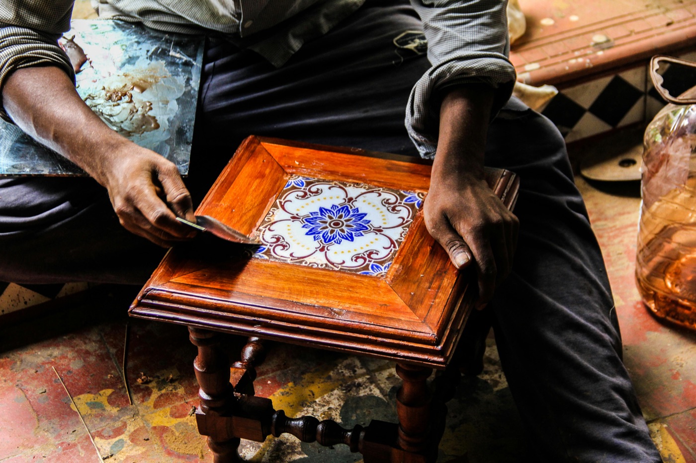 Dekorative Marketerie-Arbeit